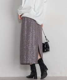 QUEENS COURT（クイーンズコート）の「スパンコールIラインスカート≪手洗い可能≫（スカート）」