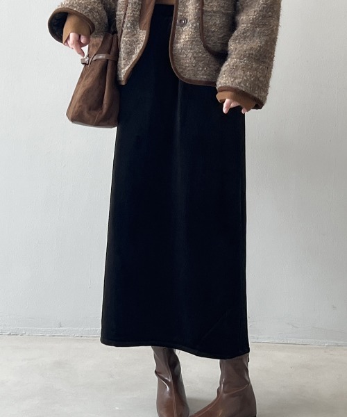 バックスリット起毛ナロースカート（スカート）｜Alum'（アルム）