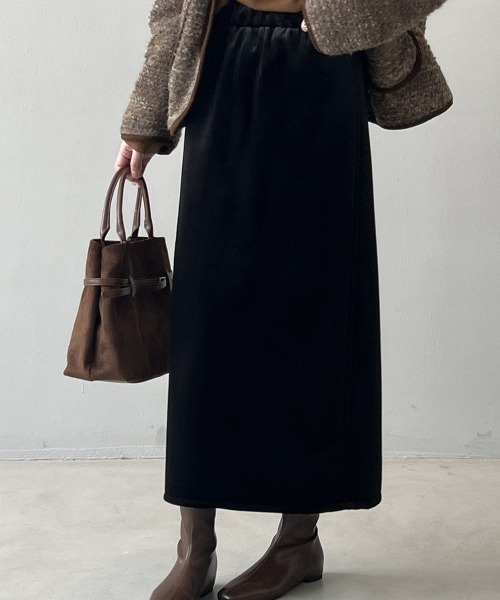 バックスリット起毛ナロースカート（スカート）｜Alum'（アルム）