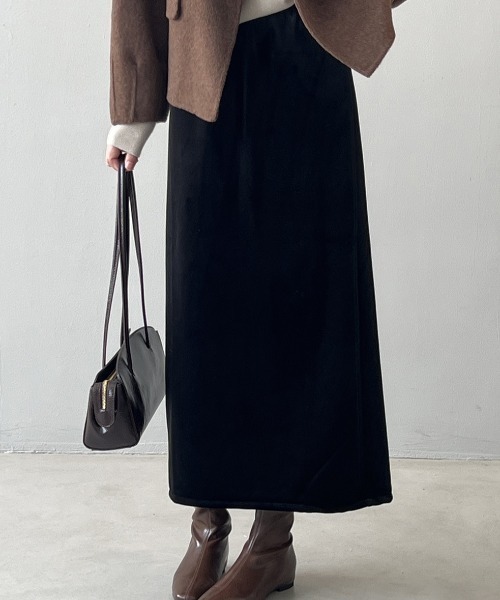 バックスリット起毛ナロースカート（スカート）｜Alum'（アルム）