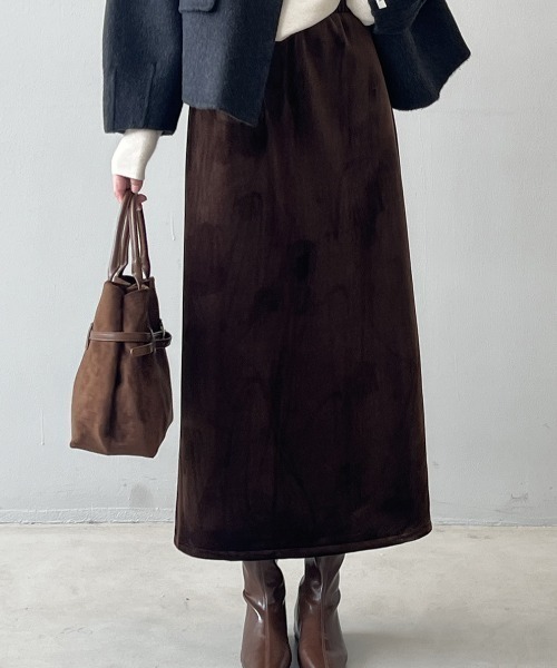 バックスリット起毛ナロースカート（スカート）｜Alum'（アルム）