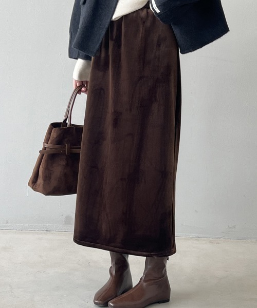 バックスリット起毛ナロースカート（スカート）｜Alum'（アルム）