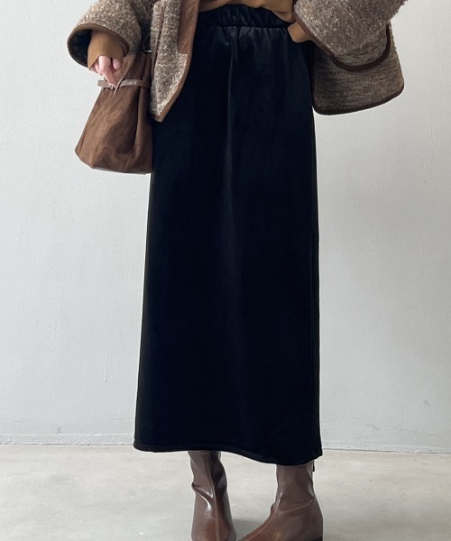 バックスリット起毛ナロースカート（スカート）｜Alum'（アルム）