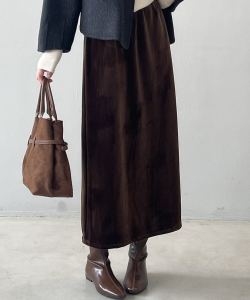 バックスリット起毛ナロースカート（スカート）｜Alum'（アルム）