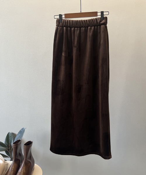 バックスリット起毛ナロースカート（スカート）｜Alum'（アルム）