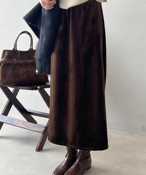 バックスリット起毛ナロースカート（スカート）｜Alum'（アルム）