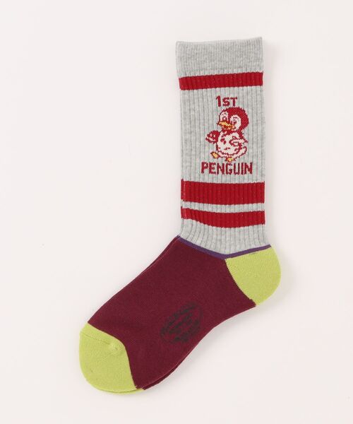 DENIM DUNGAREE（デニムダンガリー）の「1st PENGUIN Socks（ソックス/靴下・キッズ・キナリ/グレー・S/L/M）」の2枚目の写真