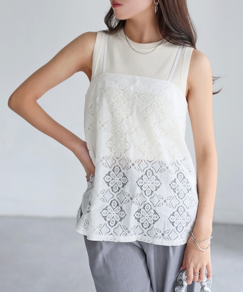 ikumi イクミ レースビスチェ ホワイト レース刺繍ビスチェ(M OFF WHITE): トップス｜PMbox P&M