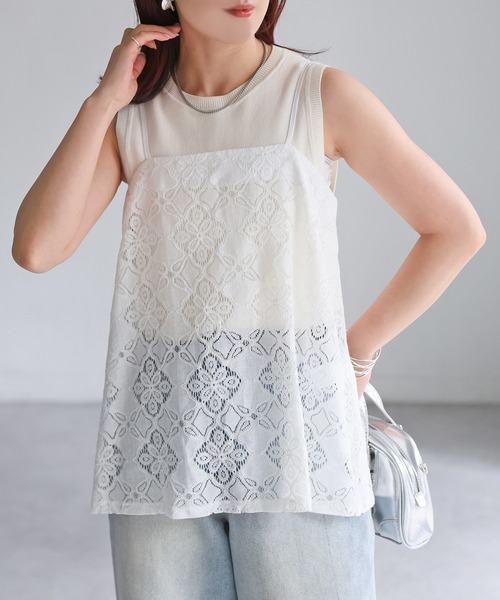 ikumi イクミ レースビスチェ ホワイト レース刺繍ビスチェ(M OFF WHITE): トップス｜PMbox P&M
