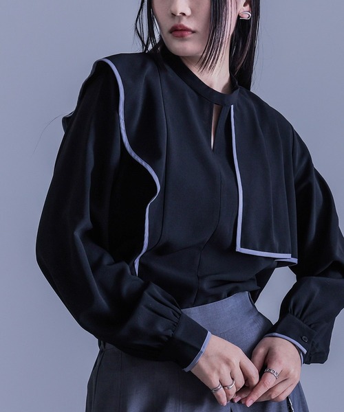 kOhAKU（コハク）の「『フリルヨークデザインシャツ』（シャツ/ブラウス・レディース・オフホワイト/ブラック・2/1）」の16枚目の写真