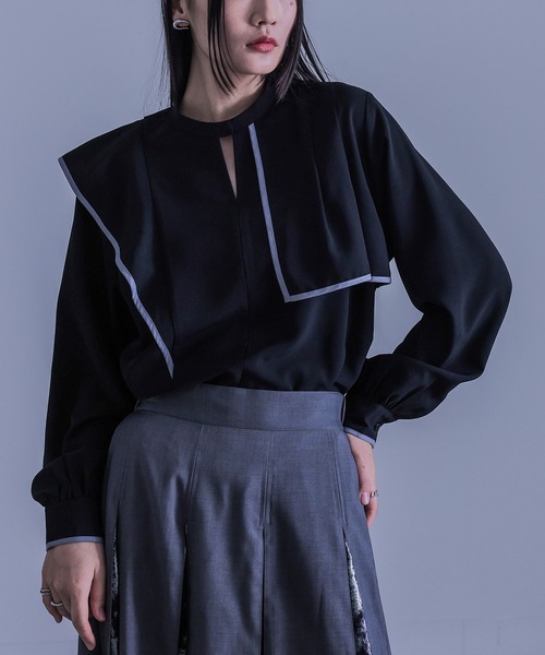 kOhAKU（コハク）の「『フリルヨークデザインシャツ』（シャツ/ブラウス・レディース・オフホワイト/ブラック・2/1）」の17枚目の写真