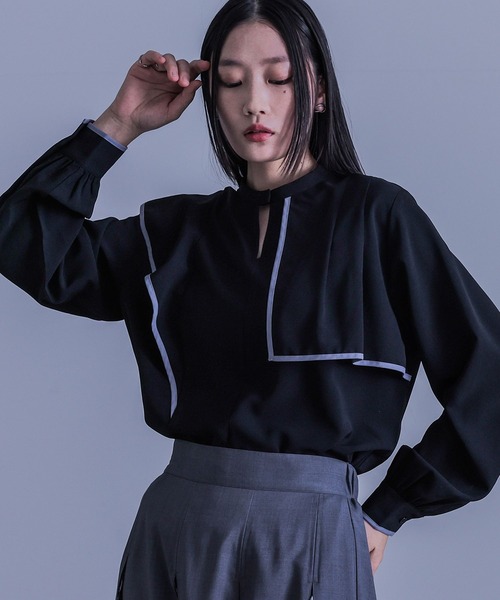 kOhAKU（コハク）の「『フリルヨークデザインシャツ』（シャツ/ブラウス・レディース・オフホワイト/ブラック・2/1）」の20枚目の写真