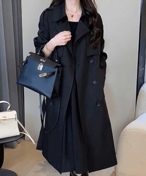 肩ラペル付ベーシックロングトレンチコート（トレンチコート）｜CADBURY（キャドバリー）