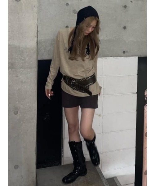 LAGUA GEM（ラグアジェム）の「ENAMEL BELT MIDDLE ブーツ（ブーツ・レディース・ブラウン/ブラック・SMALL/LARGE/MEDIUM）」の22枚目の写真