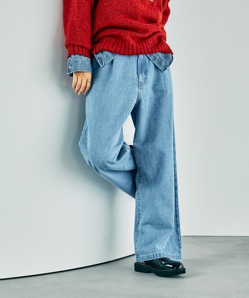 LEPSIM（レプシィム）の「タックデニムパンツ  242487（デニムパンツ・レディース・ブルー/チャコールグレー・MEDIUM/LARGE）」の11枚目の写真