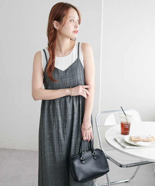 WEB限定】生地ジャガードキャミワンピース（ワンピース）｜DISCOAT