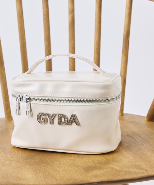 GYDA（ジェイダ）の「GYDA(ジェイダ) バニティポーチ GY-P293 ラインストーンロゴ（ポーチ・レディース・ライトブルー/アイボリー/ブラック/ブルー・FREE）」の2枚目の写真