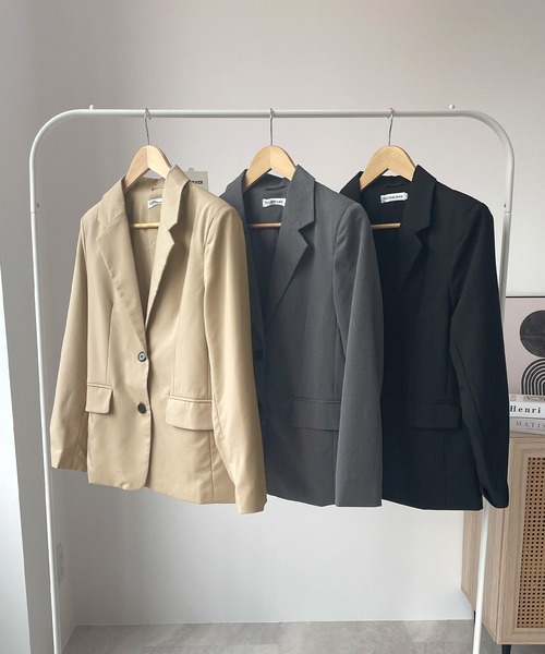 Futier land（フューティアランド）の「【3サイズ展開】ベーシックテーラードジャケット（テーラードジャケット・レディース・ベージュ/ブラック/グレー・SMALL/MEDIUM/LARGE）」の14枚目の写真