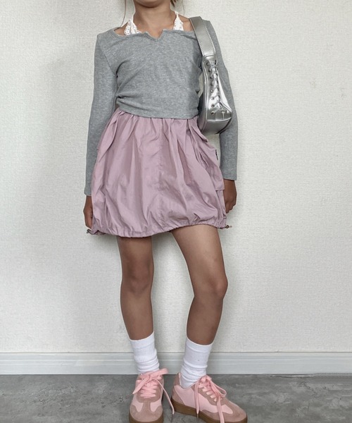 TARKER(ターカー)の「インパン付きナイロンバルーンスカート(スカート・キッズ・オフホワイト/ピンク・90/100/110/120/130/140/150)」の17枚目の写真