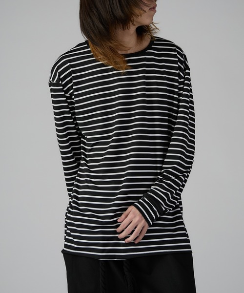 ROOPTOKYO（ループトウキョウ）の「Long Length Round hem Border T / ラウンドカット ボーダーカットソー（Tシャツ/カットソー・メンズ・ホワイト/ブラック・M/L/XL）」の3枚目の写真