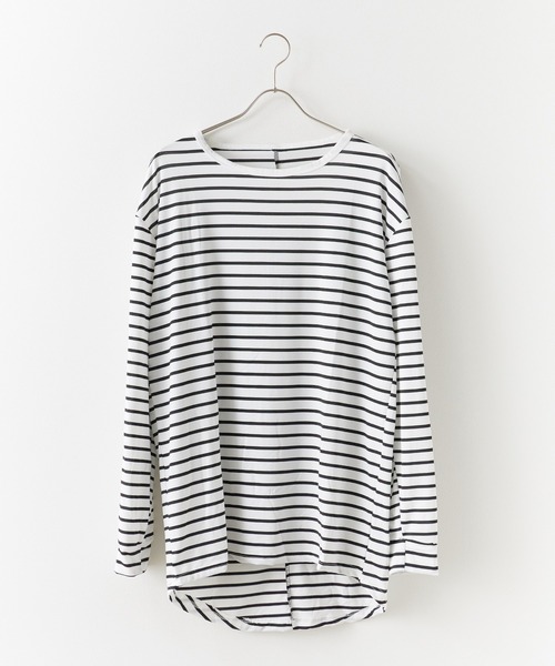 ROOPTOKYO（ループトウキョウ）の「Long Length Round hem Border T / ラウンドカット ボーダーカットソー（Tシャツ/カットソー・メンズ・ホワイト/ブラック・M/L/XL）」の21枚目の写真