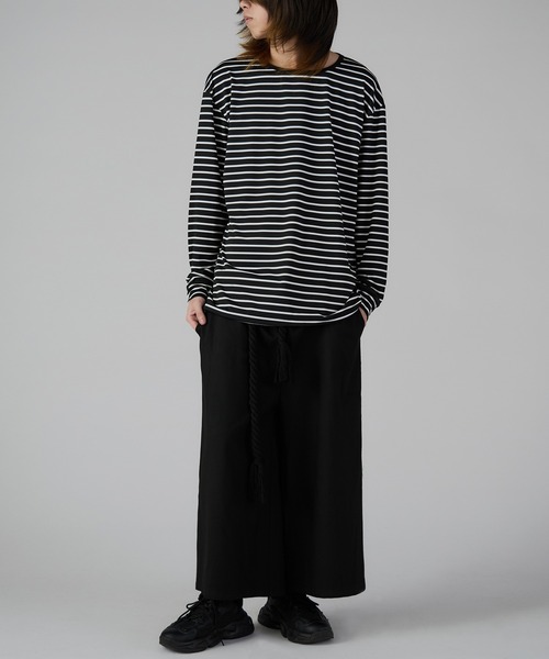 ROOPTOKYO（ループトウキョウ）の「Long Length Round hem Border T / ラウンドカット ボーダーカットソー（Tシャツ/カットソー・メンズ・ホワイト/ブラック・M/L/XL）」の18枚目の写真