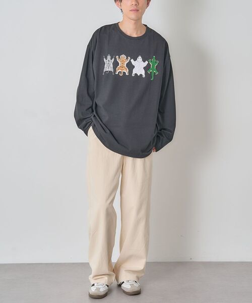 CRAFT STANDARD BOUTIQUE（クラフトスタンダードブティック）の「アニマルプリントL/S TEE-B（Tシャツ/カットソー・レディース・ホワイト/ブラック/ダークグリーン・M/L）」の10枚目の写真