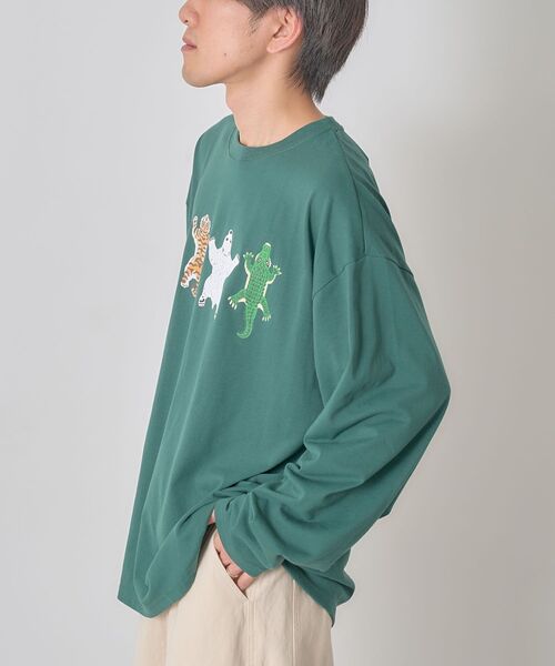 CRAFT STANDARD BOUTIQUE（クラフトスタンダードブティック）の「アニマルプリントL/S TEE-B（Tシャツ/カットソー・レディース・ホワイト/ブラック/ダークグリーン・M/L）」の14枚目の写真