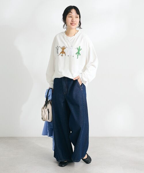 CRAFT STANDARD BOUTIQUE（クラフトスタンダードブティック）の「アニマルプリントL/S TEE-B（Tシャツ/カットソー・レディース・ホワイト/ブラック/ダークグリーン・M/L）」の21枚目の写真