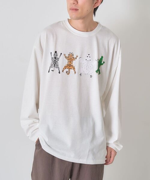 CRAFT STANDARD BOUTIQUE（クラフトスタンダードブティック）の「アニマルプリントL/S TEE-B（Tシャツ/カットソー・レディース・ホワイト/ブラック/ダークグリーン・M/L）」の22枚目の写真