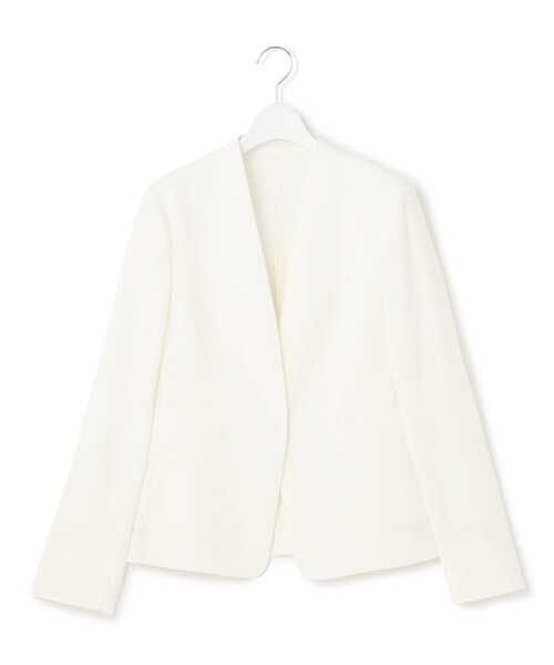 23区(ニジュウサンク)の「【セットアップ対応/防シワ性/洗える】アイアスマットストレッチ ノーカラー ジャケット(ノーカラージャケット・レディース・ネイビー系/ベージュ系・44/46/48/50)」の9枚目の写真