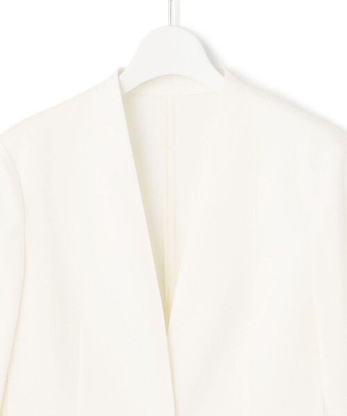 23区(ニジュウサンク)の「【セットアップ対応/防シワ性/洗える】アイアスマットストレッチ ノーカラー ジャケット(ノーカラージャケット・レディース・ネイビー系/ベージュ系・44/46/48/50)」の11枚目の写真