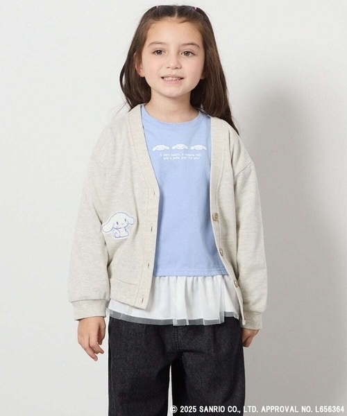 a.v.v（アーヴェヴェ）の「[100-130]【ポチャッコ＆シナモロール】スウェットカーディガン（カーディガン/ボレロ・キッズ・ライトグレー/ブラック・100/120/110/130）」の5枚目の写真