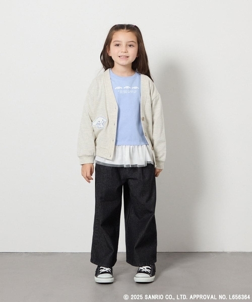 a.v.v（アーヴェヴェ）の「[100-130]【ポチャッコ＆シナモロール】スウェットカーディガン（カーディガン/ボレロ・キッズ・ライトグレー/ブラック・100/120/110/130）」の6枚目の写真