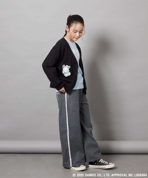 a.v.v（アーヴェヴェ）の「[100-130]【ポチャッコ＆シナモロール】スウェットカーディガン（カーディガン/ボレロ・キッズ・ライトグレー/ブラック・100/120/110/130）」の15枚目の写真