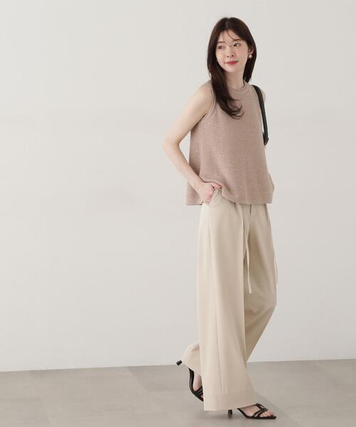 PROPORTION BODY DRESSING(プロポーションボディドレッシング)の「セットアップタックパンツ / 1215130300(その他パンツ・レディース・ベージュ/グレー・SMALL/MEDIUM)」の4枚目の写真