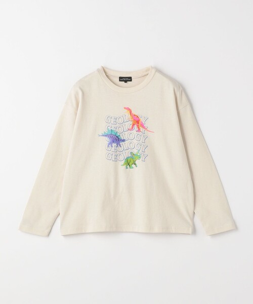 green label relaxing(グリーンレーベルリラクシング)の「恐竜 プルオーバー ロングスリーブ / キッズ 100cm-130cm(Tシャツ/カットソー・キッズ・オレンジ/ライム/ナチュラル・110cm/130cm/120cm/100cm)」の2枚目の写真