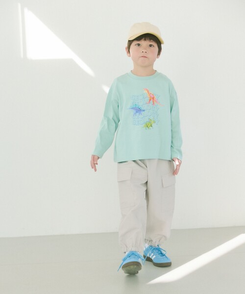 green label relaxing(グリーンレーベルリラクシング)の「恐竜 プルオーバー ロングスリーブ / キッズ 100cm-130cm(Tシャツ/カットソー・キッズ・オレンジ/ライム/ナチュラル・110cm/130cm/120cm/100cm)」の4枚目の写真