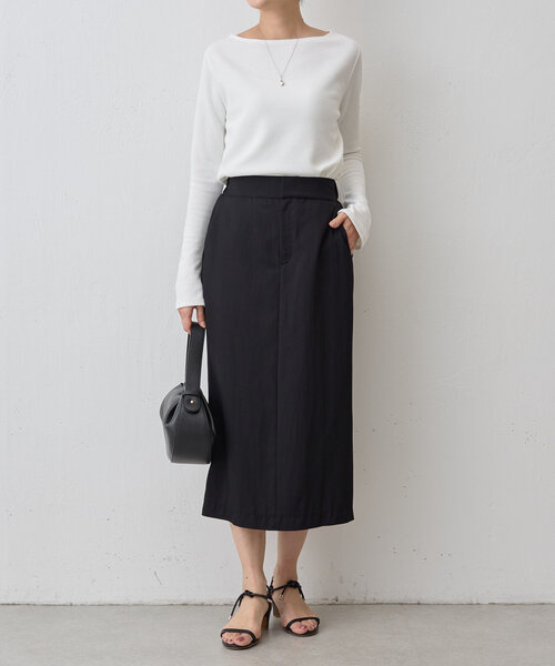 LIVETART（リヴェタート）の「《LIVETART》ツイルロングスカート（スカート・レディース・ベージュ/ブラック・FREE）」の3枚目の写真