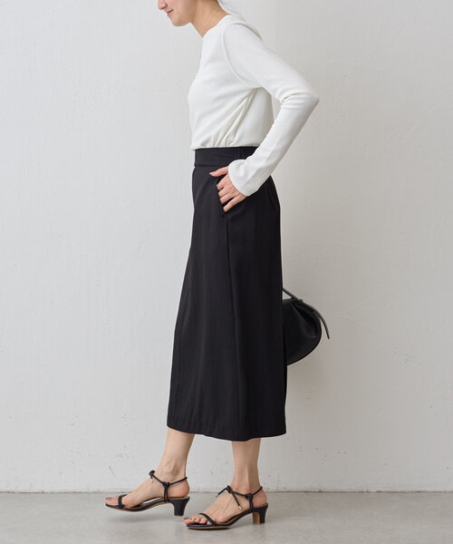 LIVETART（リヴェタート）の「《LIVETART》ツイルロングスカート（スカート・レディース・ベージュ/ブラック・FREE）」の4枚目の写真