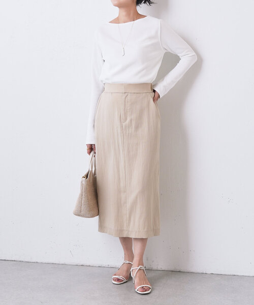 LIVETART（リヴェタート）の「《LIVETART》ツイルロングスカート（スカート・レディース・ベージュ/ブラック・FREE）」の14枚目の写真