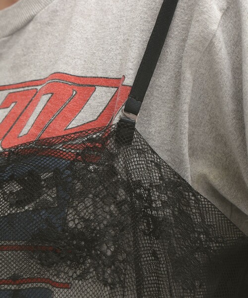 BEAMS BOY(ビームスボーイ)の「maturely / トリコット シフォン レース キャミソール(キャミソール・レディース・チャコールグレー/ネイビー・ONE SIZE)」の19枚目の写真