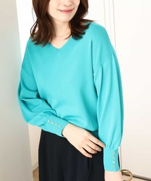 OFUON | ハイゲージVネックニット/接触冷感/洗える/WEB限定サイズあり(ニット/セーター)