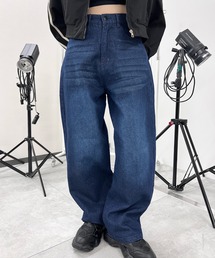 ハートパッチバギーデニム