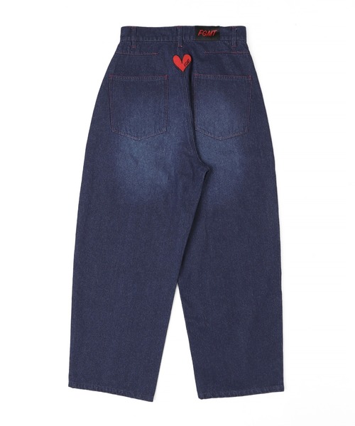 Figments（フィグメンツ）の「ハートパッチバギーデニム（デニムパンツ・レディース・ブラック/ブルー・LARGE/MEDIUM/SMALL）」の8枚目の写真