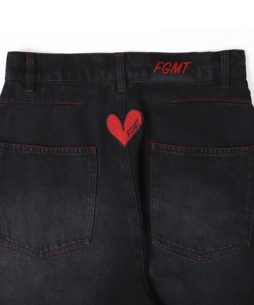 Figments（フィグメンツ）の「ハートパッチバギーデニム（デニムパンツ・レディース・ブラック/ブルー・LARGE/MEDIUM/SMALL）」の12枚目の写真