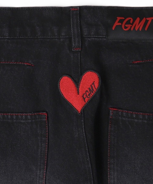 Figments（フィグメンツ）の「ハートパッチバギーデニム（デニムパンツ・レディース・ブラック/ブルー・LARGE/MEDIUM/SMALL）」の13枚目の写真