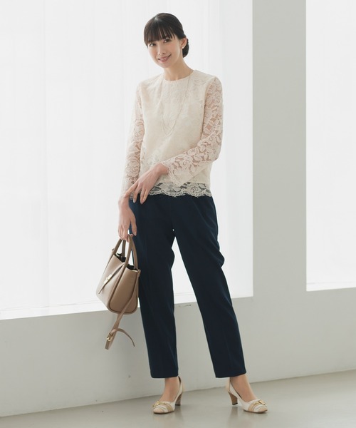 Rebloom（リブルーム Rebloom Reb loom）の「【洗える/セットアップ対応】美脚センタープレスパンツ 単品 ≪セレモニースーツ オフィスカジュアル≫（スーツパンツ・レディース・ネイビー/モカ/ブラック・S/M/L）」の3枚目の写真