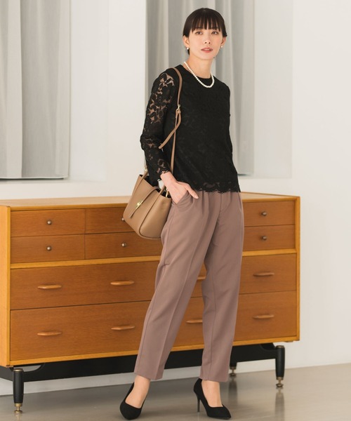 Rebloom（リブルーム Rebloom Reb loom）の「【洗える/セットアップ対応】美脚センタープレスパンツ 単品 ≪セレモニースーツ オフィスカジュアル≫（スーツパンツ・レディース・ネイビー/モカ/ブラック・S/M/L）」の17枚目の写真