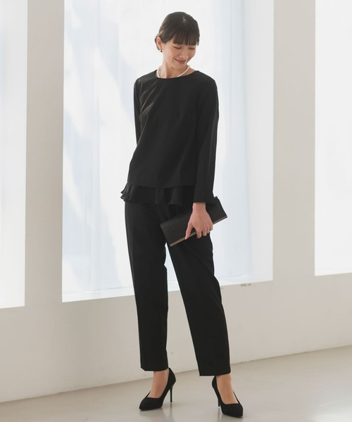 Rebloom（リブルーム Rebloom Reb loom）の「【洗える/セットアップ対応】美脚センタープレスパンツ 単品 ≪セレモニースーツ オフィスカジュアル≫（スーツパンツ・レディース・ネイビー/モカ/ブラック・S/M/L）」の4枚目の写真